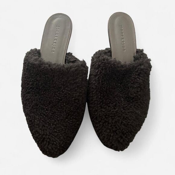 Jenni Kayne Luxe Fuzzy Pointed Shearling Mule Flats Minimalist Quiet Luxury 37/7 - Picture 3 of 7
